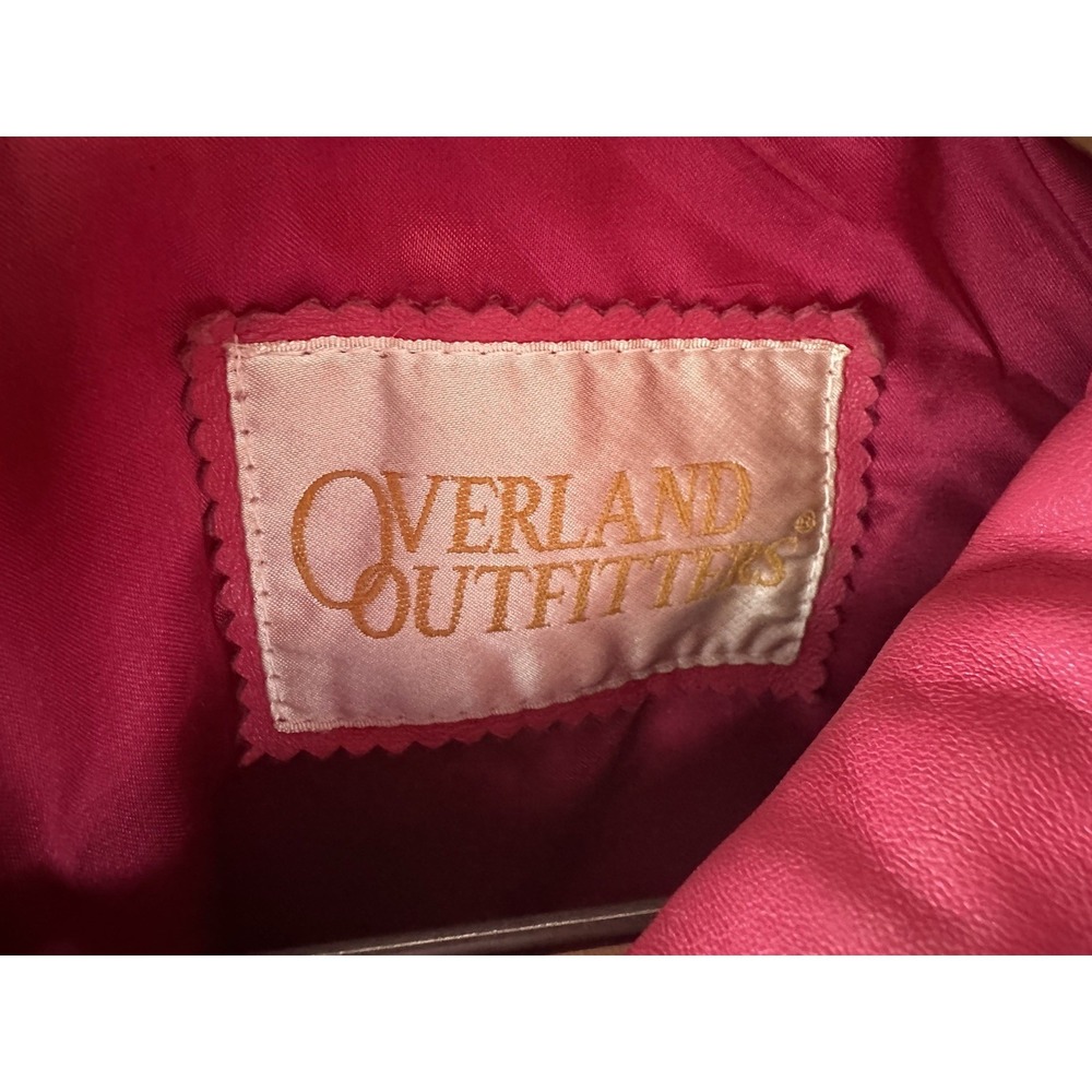 VTG Overland Outfitters Leather Jacket MOTO PUnk Pink 80's Retro Sz S Women's - Picture 3 of 4